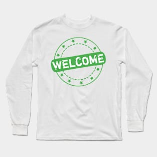 Welcome Stamp Icon Long Sleeve T-Shirt